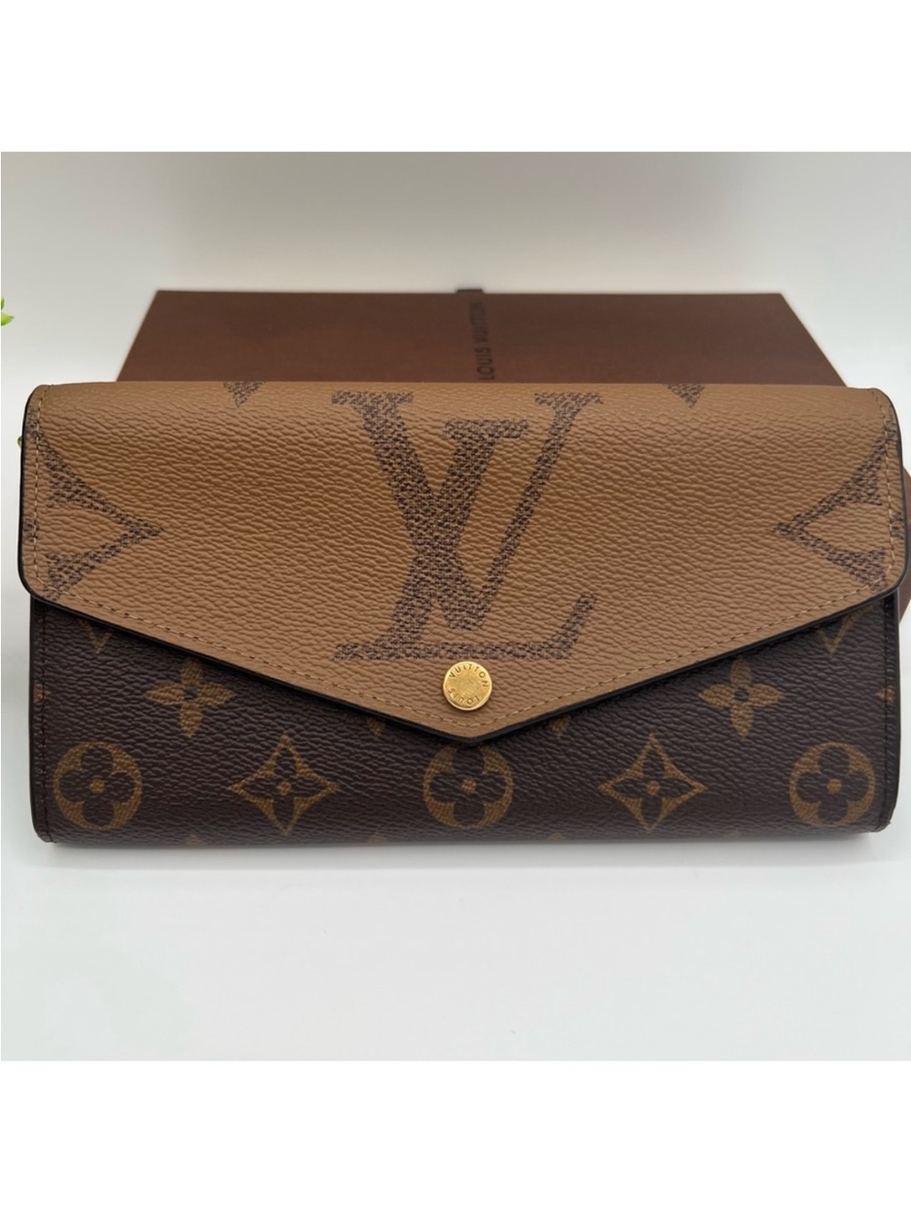 Louis Vuitton Monogram Reverse Long Portefuille Sarah Wallet in Box 💯Authentic